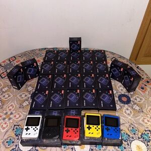 Retro Handheld Gaming Console Set - Black, Red, Yellow, White